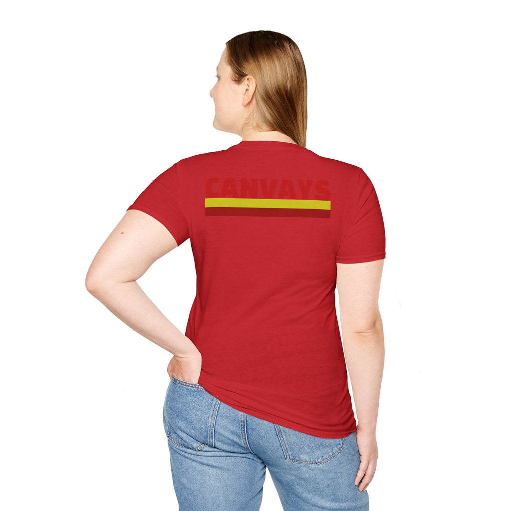 Heart Graphic T-Shirt — Retro Red & Lime Layered Heart Tee