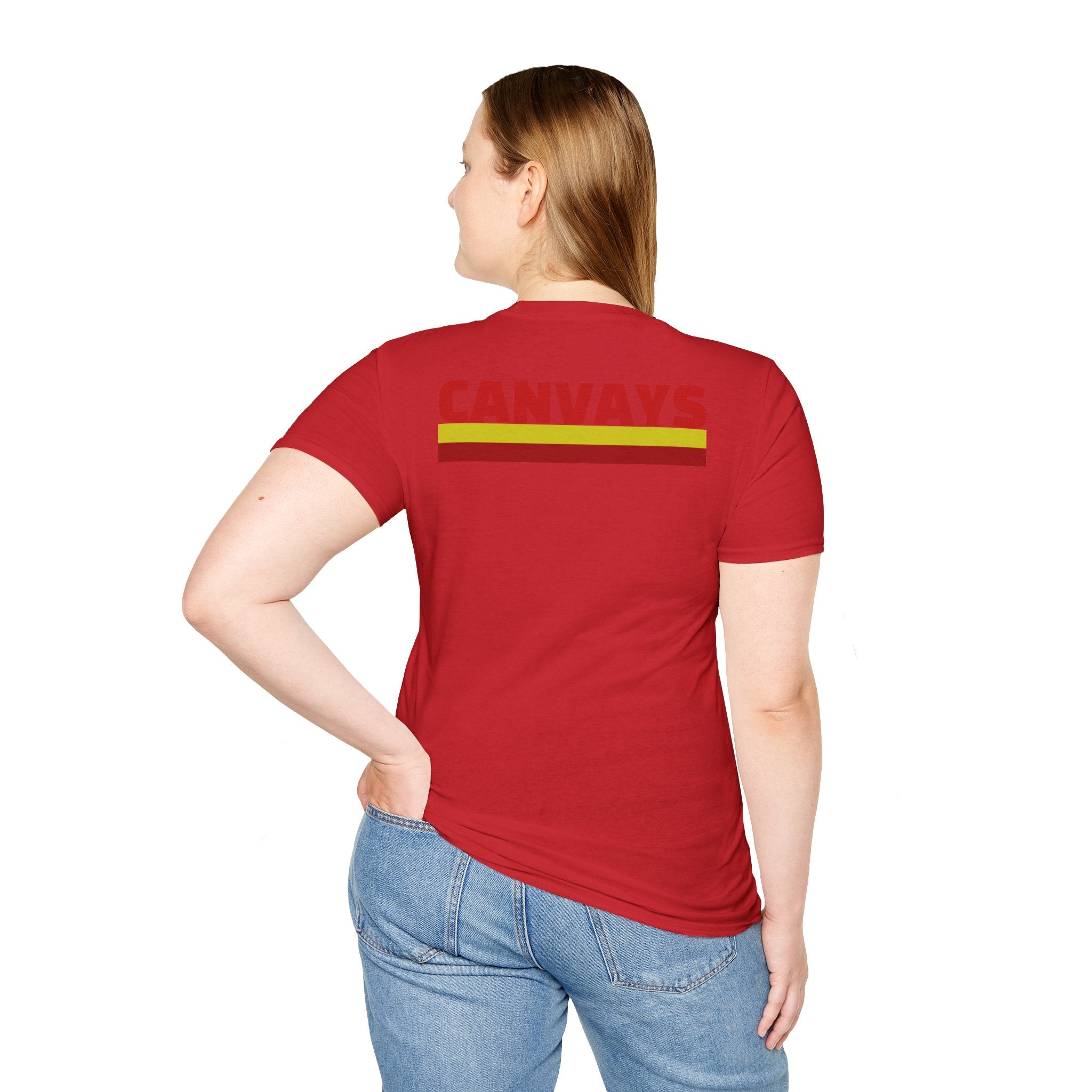 Heart Graphic T-Shirt — Retro Red & Lime Layered Heart Tee