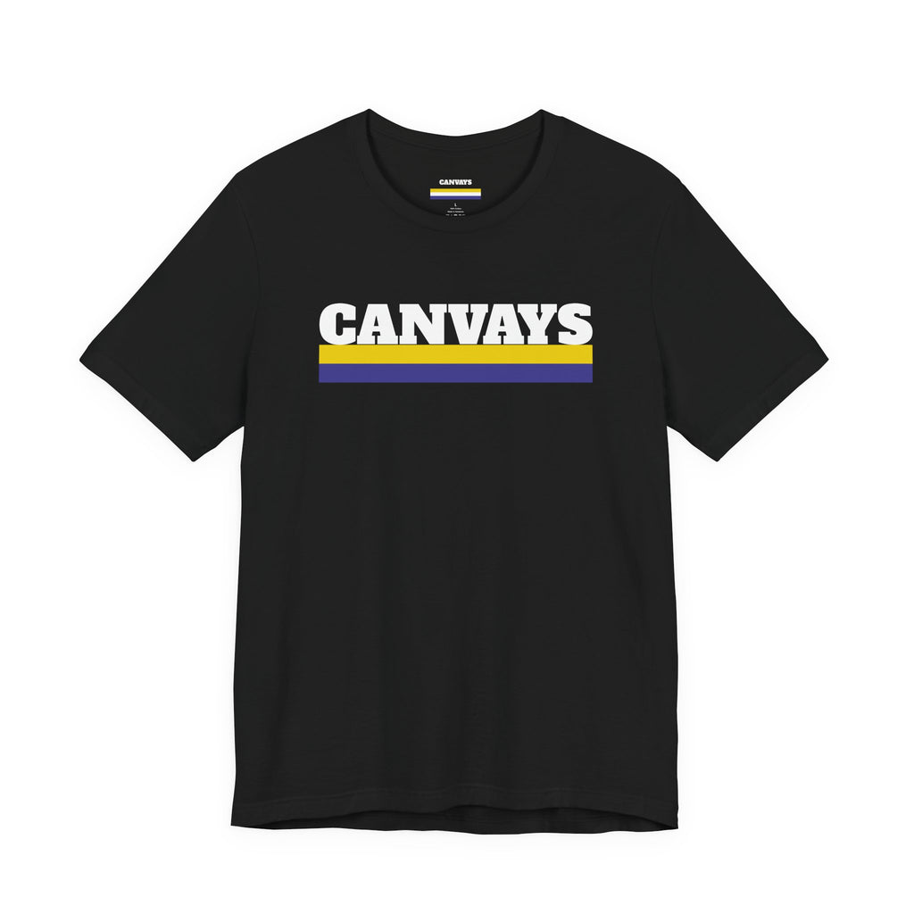 Canvays Retro Stripe T-Shirt — Bold Logo Tee