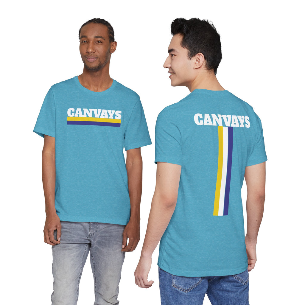 Canvays Retro Stripe T-Shirt — Bold Logo Tee