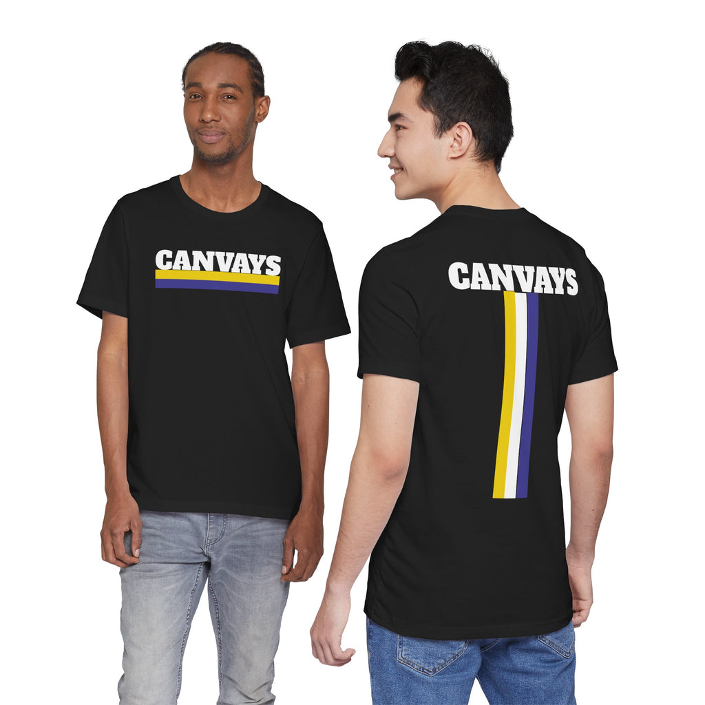 Canvays Retro Stripe T-Shirt — Bold Logo Tee