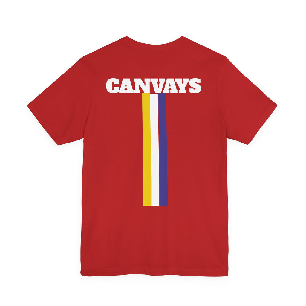 Canvays Retro Stripe T-Shirt — Bold Logo Tee