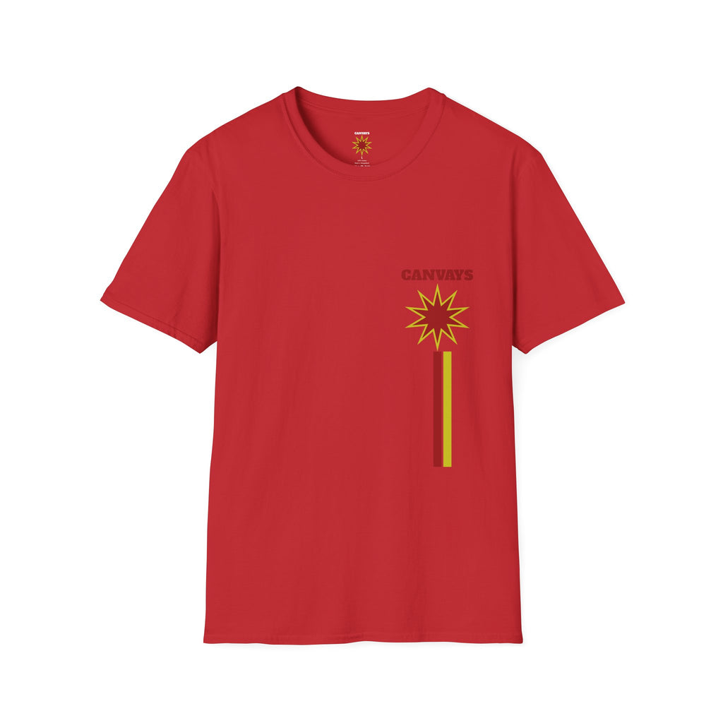 Heart Graphic T-Shirt — Retro Red & Lime Layered Heart Tee