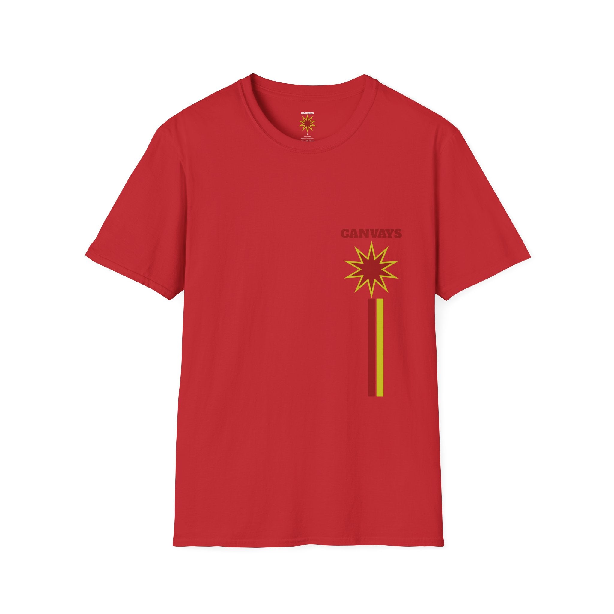 Heart Graphic T-Shirt — Retro Red & Lime Layered Heart Tee