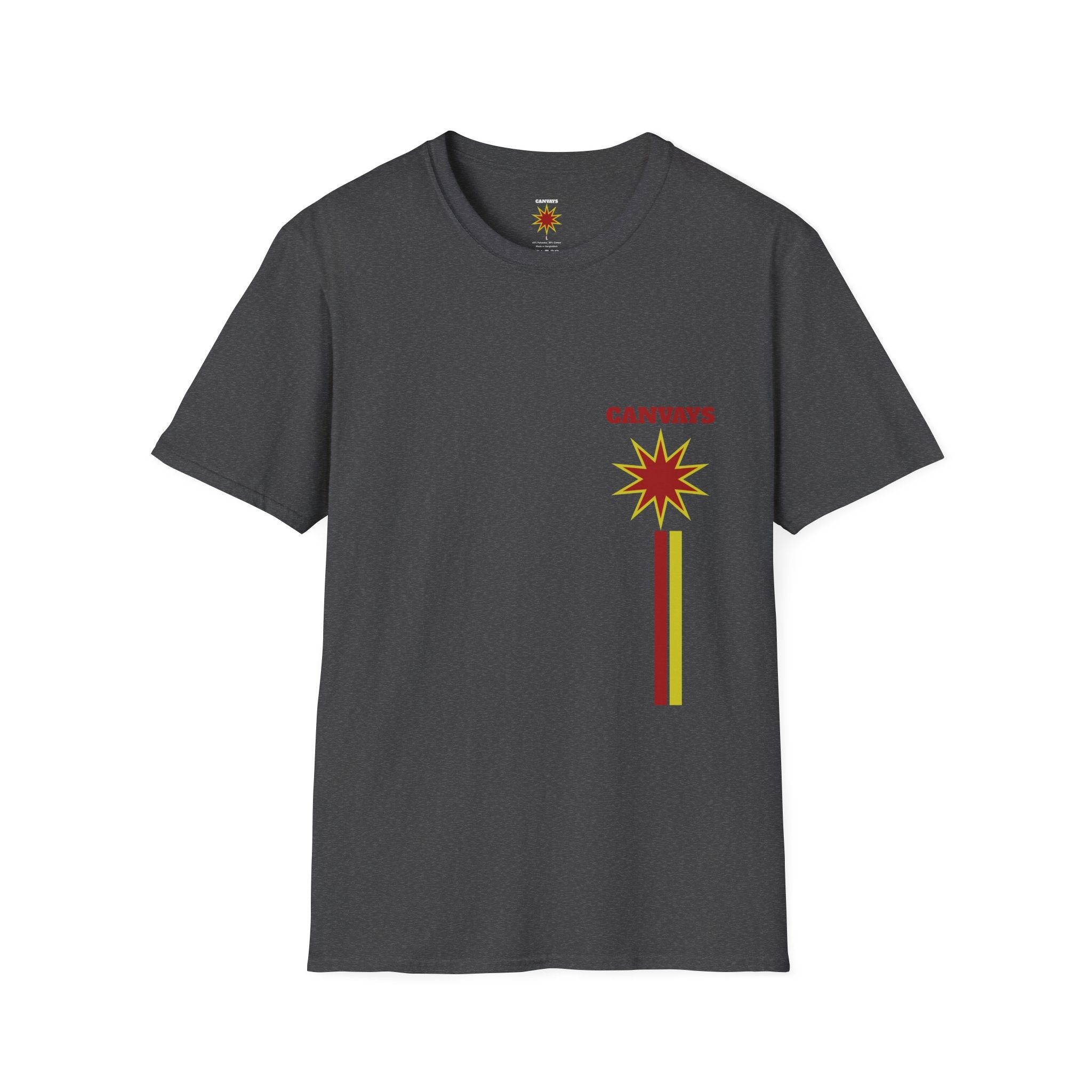 Heart Graphic T-Shirt — Retro Red & Lime Layered Heart Tee