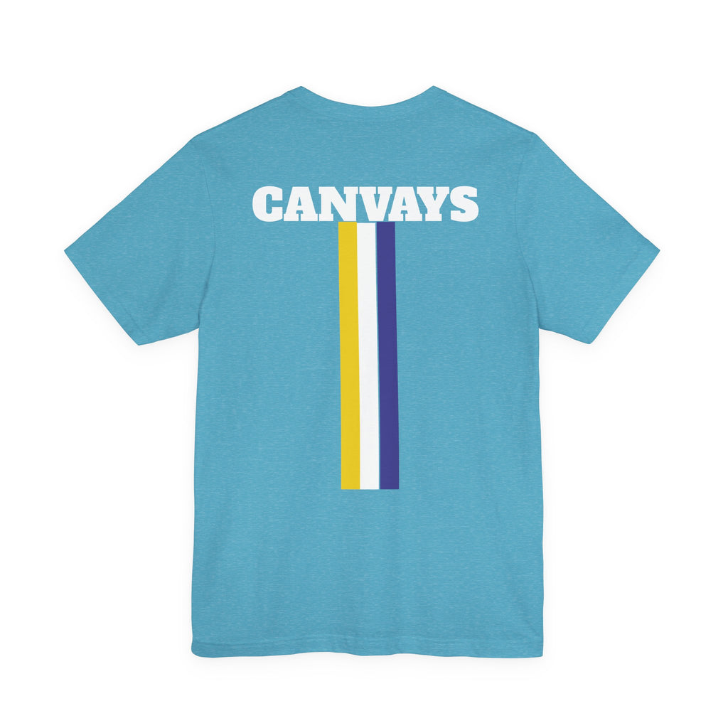 Canvays Retro Stripe T-Shirt — Bold Logo Tee