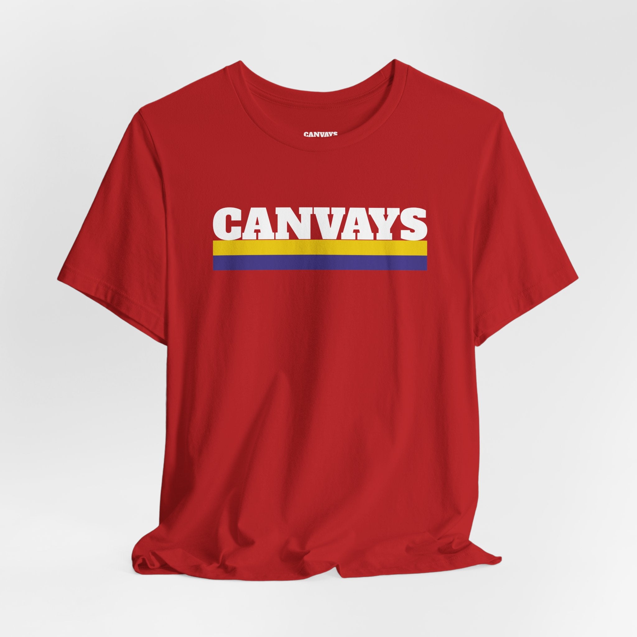 Canvays Retro Stripe T-Shirt — Bold Logo Tee