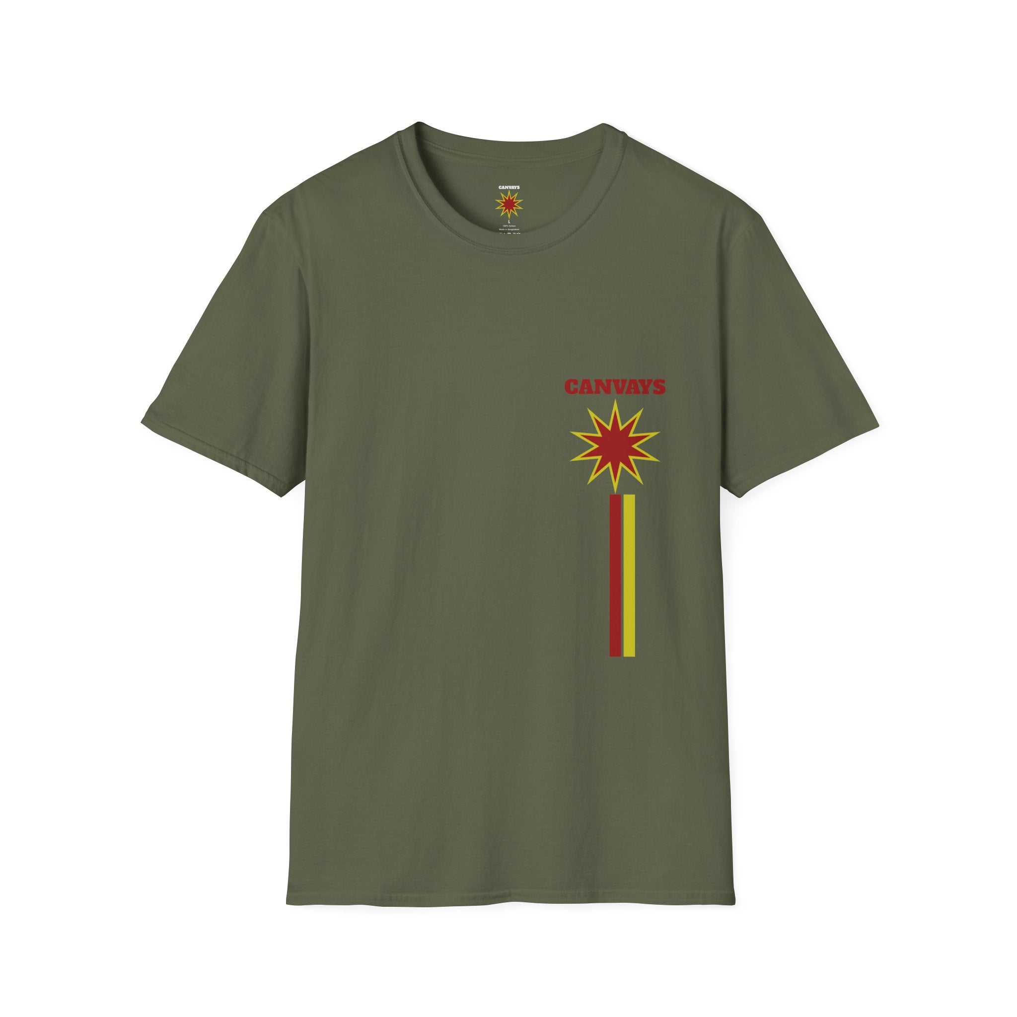 Heart Graphic T-Shirt — Retro Red & Lime Layered Heart Tee