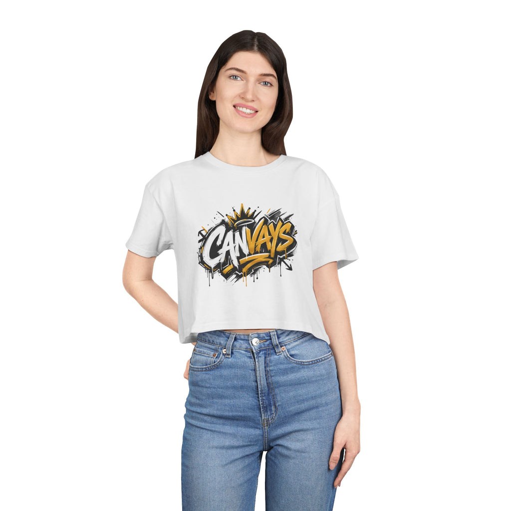 Graffiti "Canvays" Women's Crop Tee — Urban Street Style Graphic Top