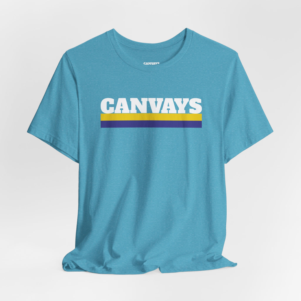 Canvays Retro Stripe T-Shirt — Bold Logo Tee