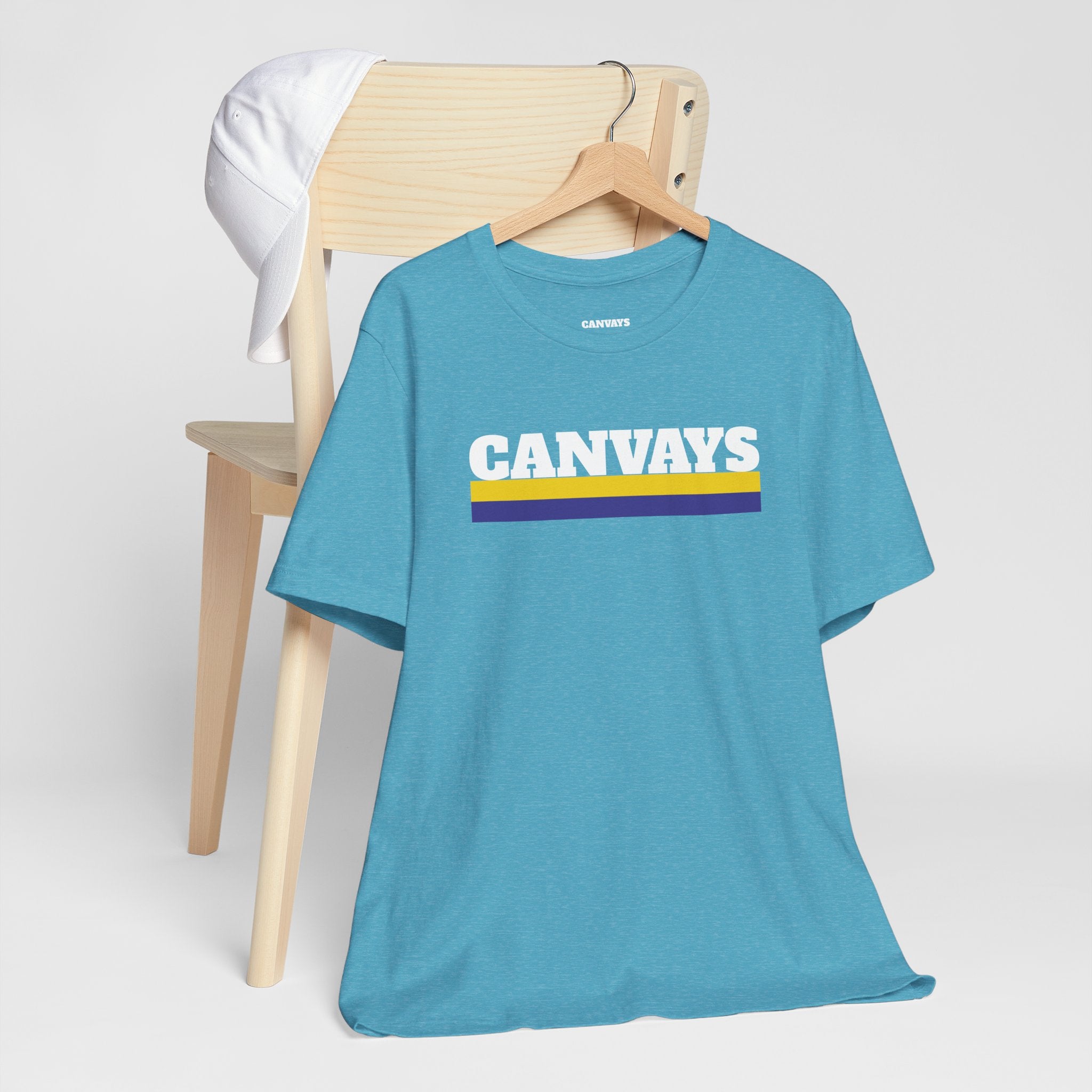 Canvays Retro Stripe T-Shirt — Bold Logo Tee