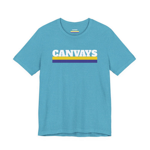 Canvays Retro Stripe T-Shirt — Bold Logo Tee