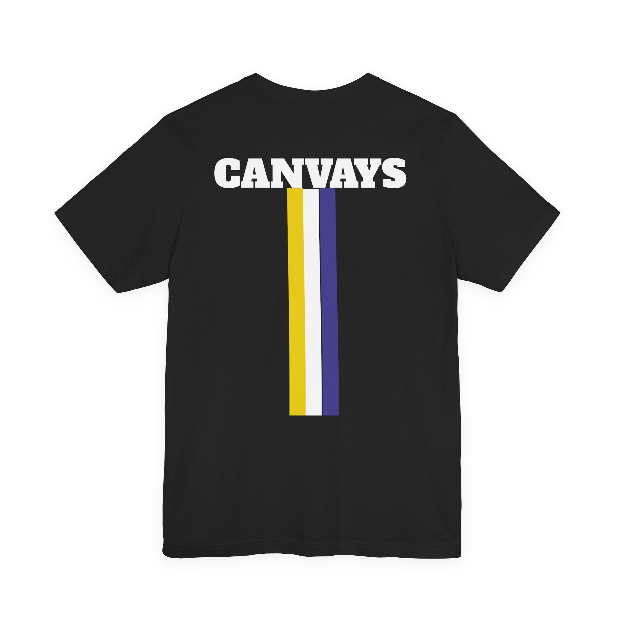 Canvays Retro Stripe T-Shirt — Bold Logo Tee
