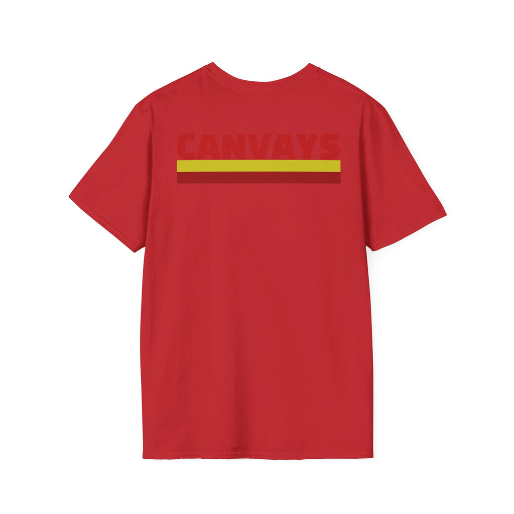 Heart Graphic T-Shirt — Retro Red & Lime Layered Heart Tee