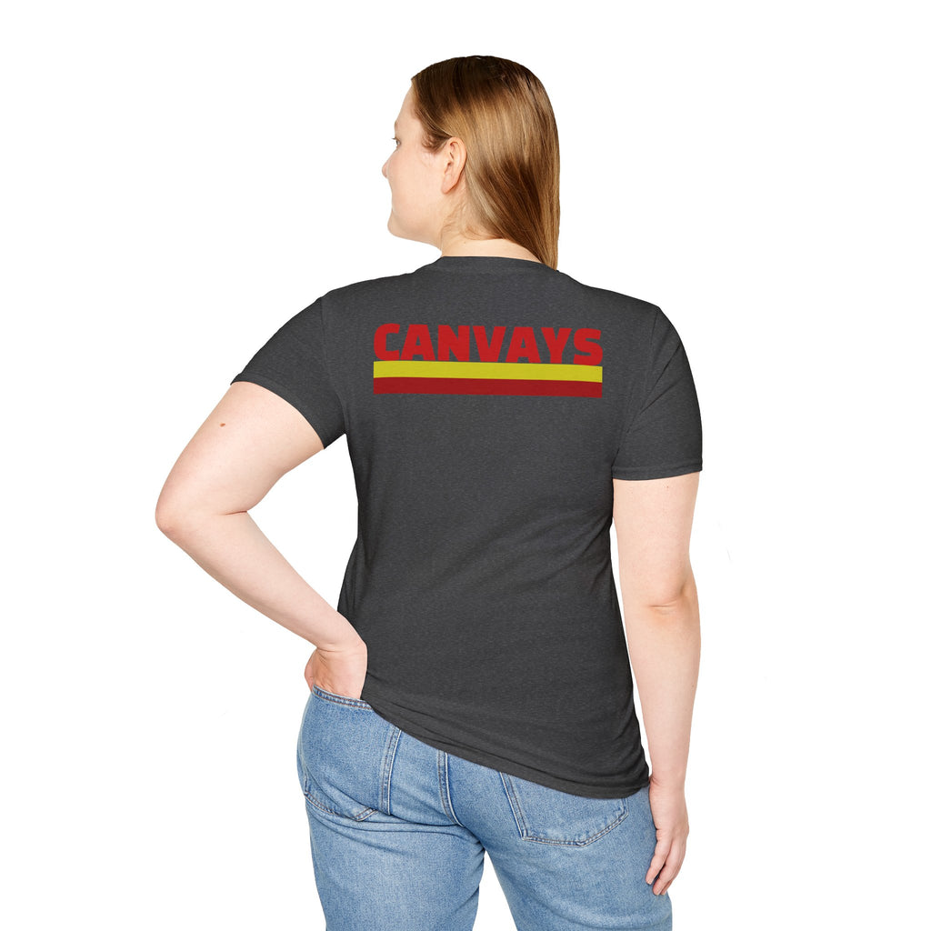 Heart Graphic T-Shirt — Retro Red & Lime Layered Heart Tee
