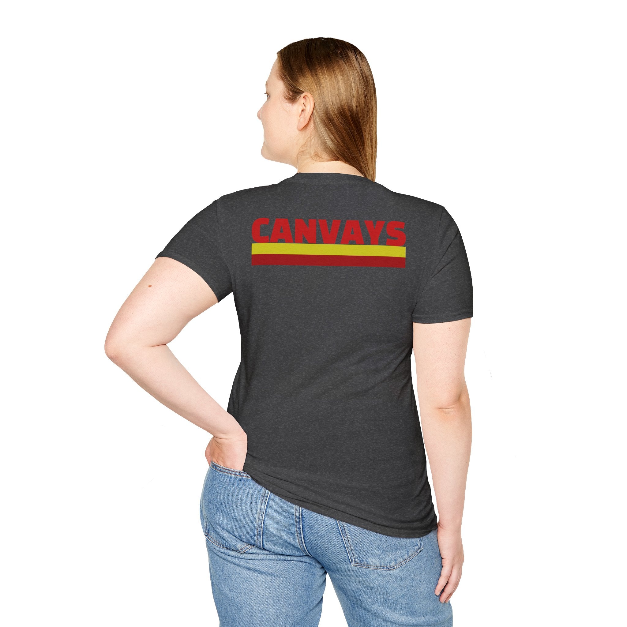 Heart Graphic T-Shirt — Retro Red & Lime Layered Heart Tee