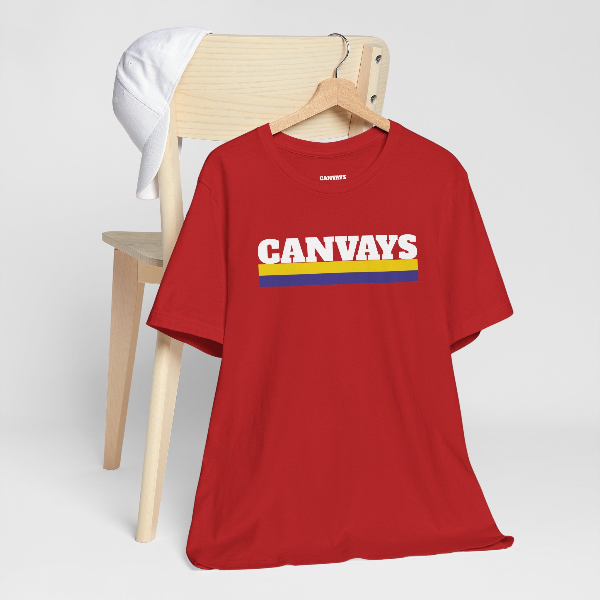 Canvays Retro Stripe T-Shirt — Bold Logo Tee