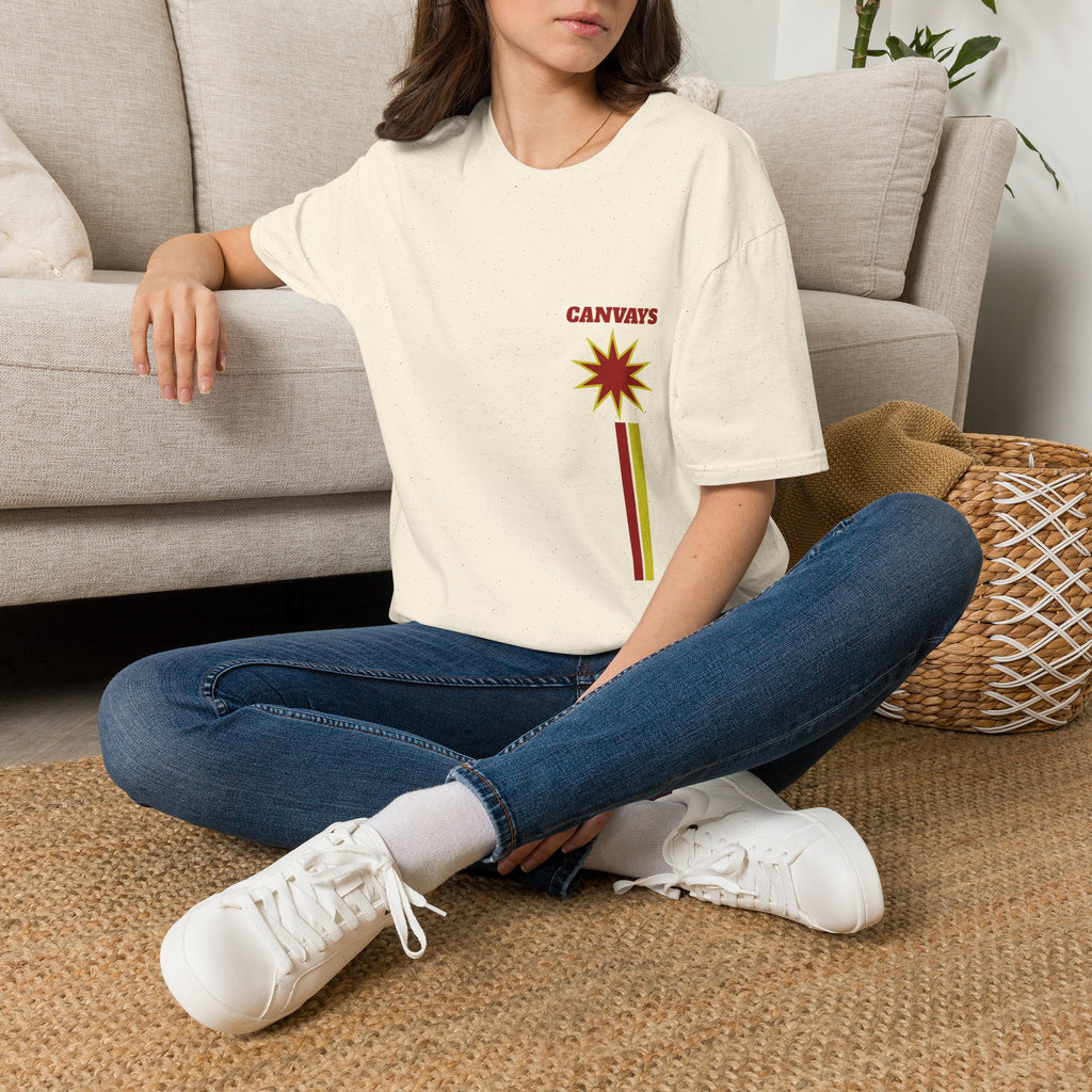 Heart Graphic T-Shirt — Retro Red & Lime Layered Heart Tee