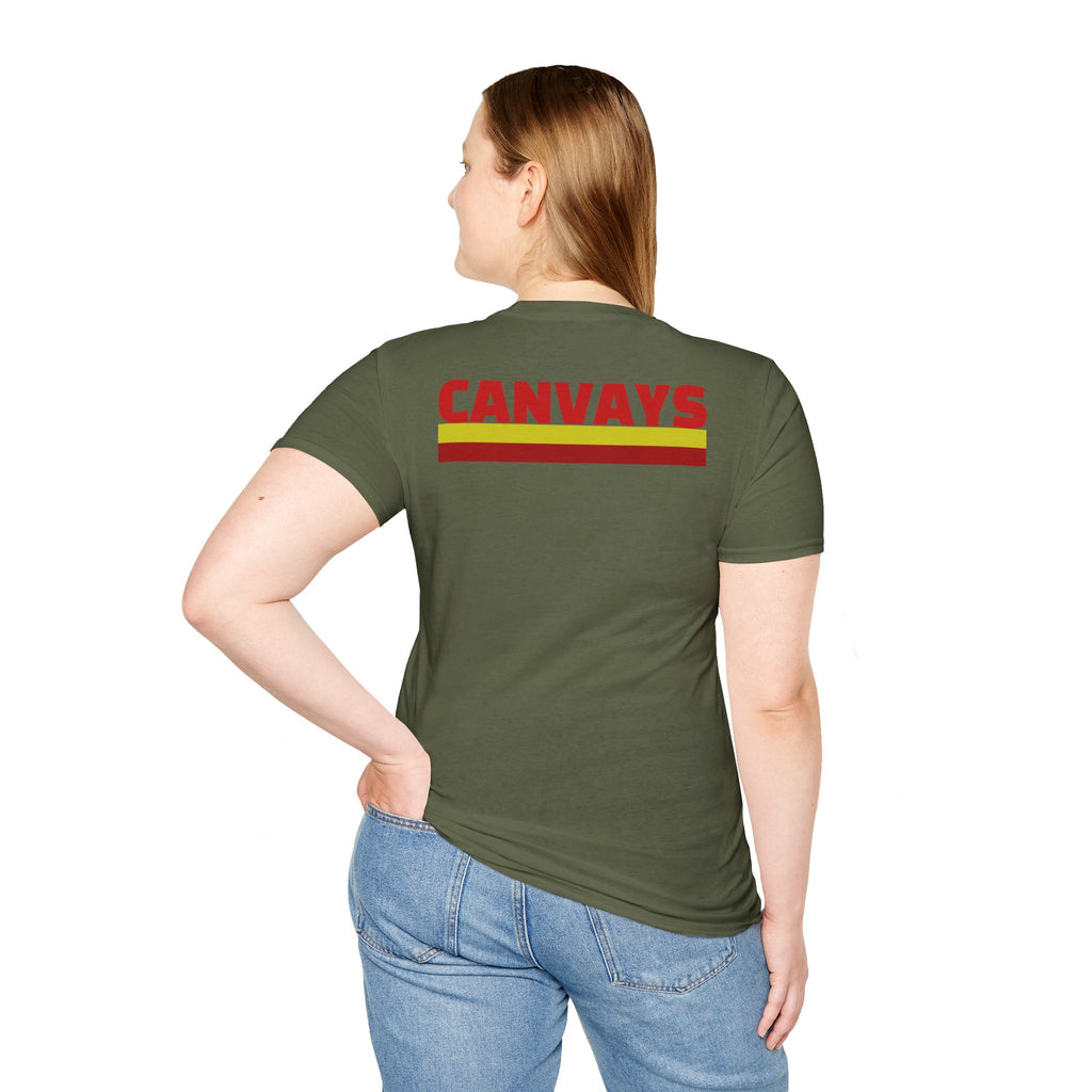 Heart Graphic T-Shirt — Retro Red & Lime Layered Heart Tee