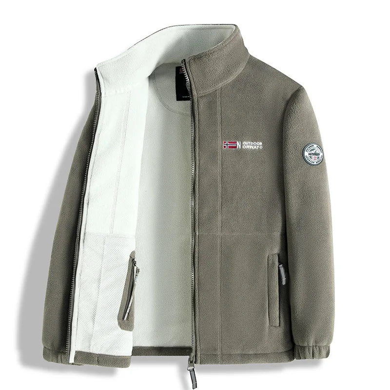 ¡Chaqueta de forro polar noruega! ¡Prenda exterior funcional a prueba de frío y de gran tamaño! Chaqueta de forro polar cálida para otoño e invierno
