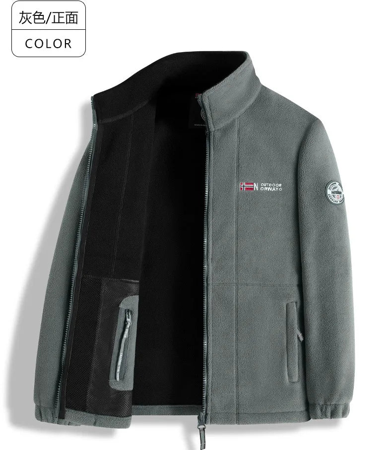 ¡Chaqueta de forro polar noruega! ¡Prenda exterior funcional a prueba de frío y de gran tamaño! Chaqueta de forro polar cálida para otoño e invierno