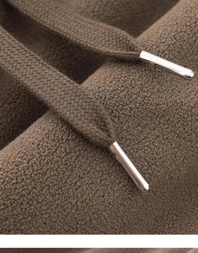 Pantalones para hombres con forro de felpa, para invierno, gruesos, duraderos, con puños, moda juvenil, ajuste suelto, talle medio-alto, pantalones largos