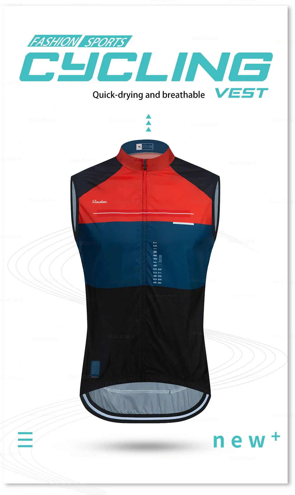 Men Raudax Sleeveless Cycling Vest Mesh Ciclismo Lets Gobik Undershirt Jersey Windproof Cycling Clothing Gilet Motorcycle Vest