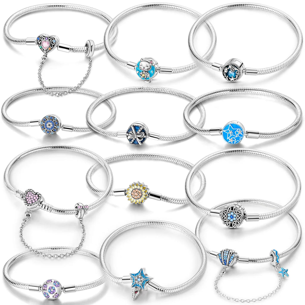 17-20CM 925 Sterling Silver Original Bracelets Heart Dream Catcher Butterfly Bracelet Fit DIY Charms Beads Fashion Women Jewelry
