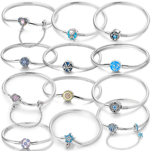 17-20CM 925 Sterling Silver Original Bracelets Heart Dream Catcher Butterfly Bracelet Fit DIY Charms Beads Fashion Women Jewelry