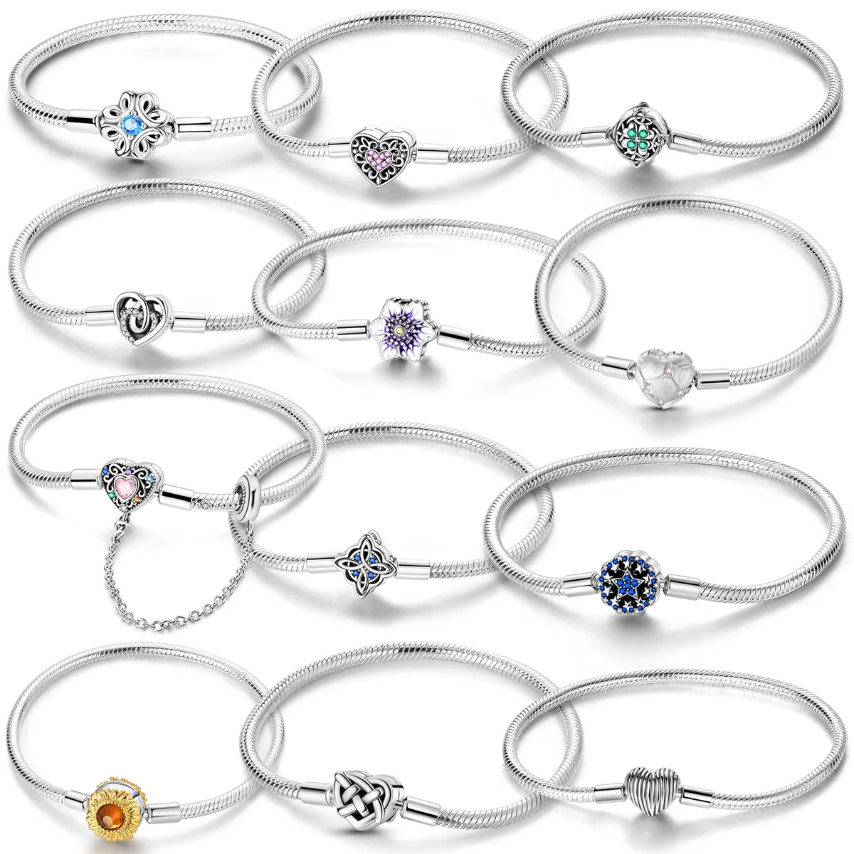 17-20CM 925 Sterling Silver Original Bracelets Heart Dream Catcher Butterfly Bracelet Fit DIY Charms Beads Fashion Women Jewelry