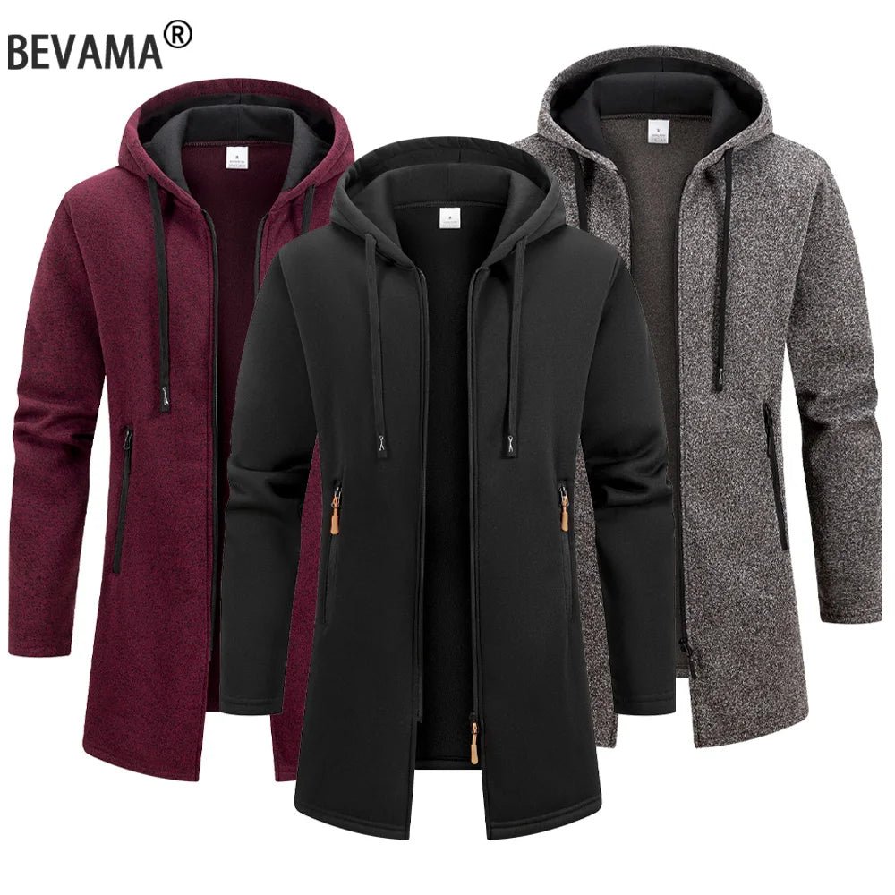 Nuevas sudaderas de manga larga para hombre Streetwear con cremallera, capucha, oversize, chaqueta abrigo de invierno cálido, chándal para hombre