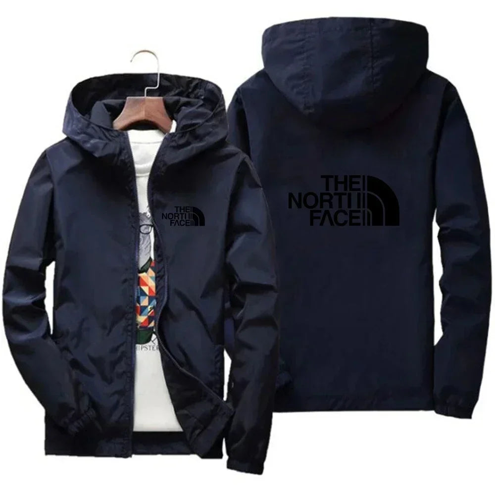 2026 model men's casual outdoor sportswear. Men's fashionable jacket, large size S-7XL model. Windproof zipper hooded jacket