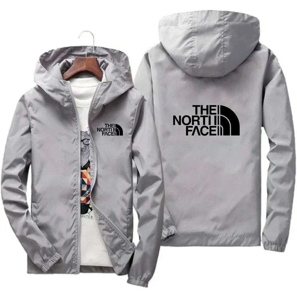 2026 model men's casual outdoor sportswear. Men's fashionable jacket, large size S-7XL model. Windproof zipper hooded jacket