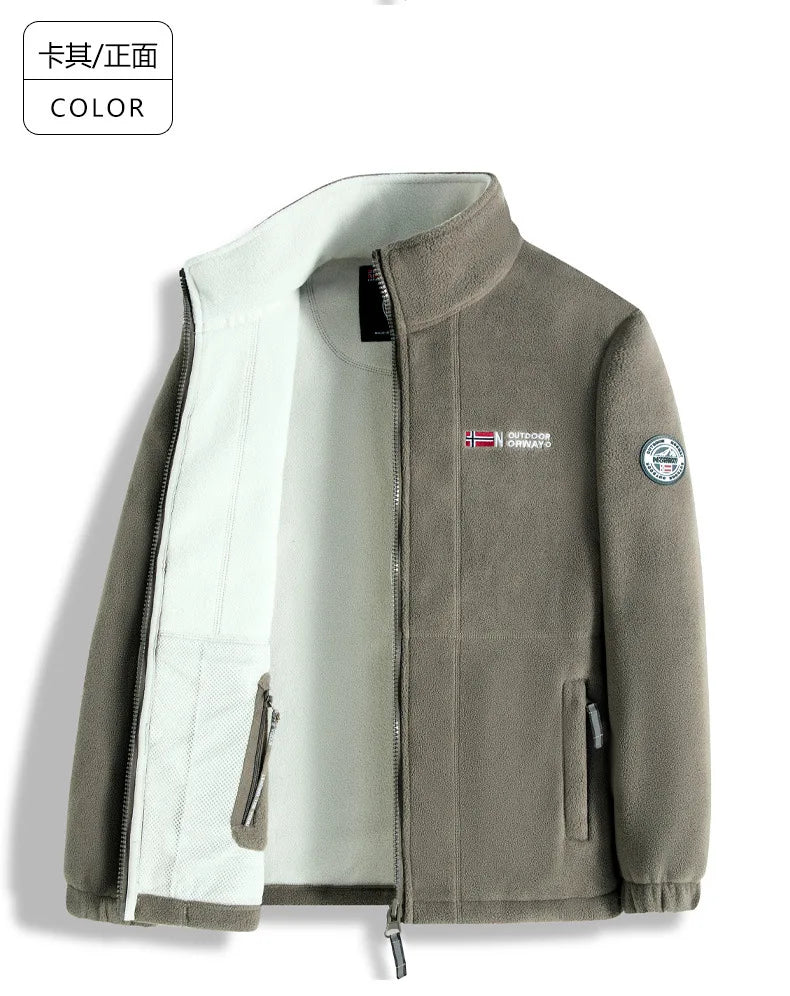 ¡Chaqueta de forro polar noruega! ¡Prenda exterior funcional a prueba de frío y de gran tamaño! Chaqueta de forro polar cálida para otoño e invierno