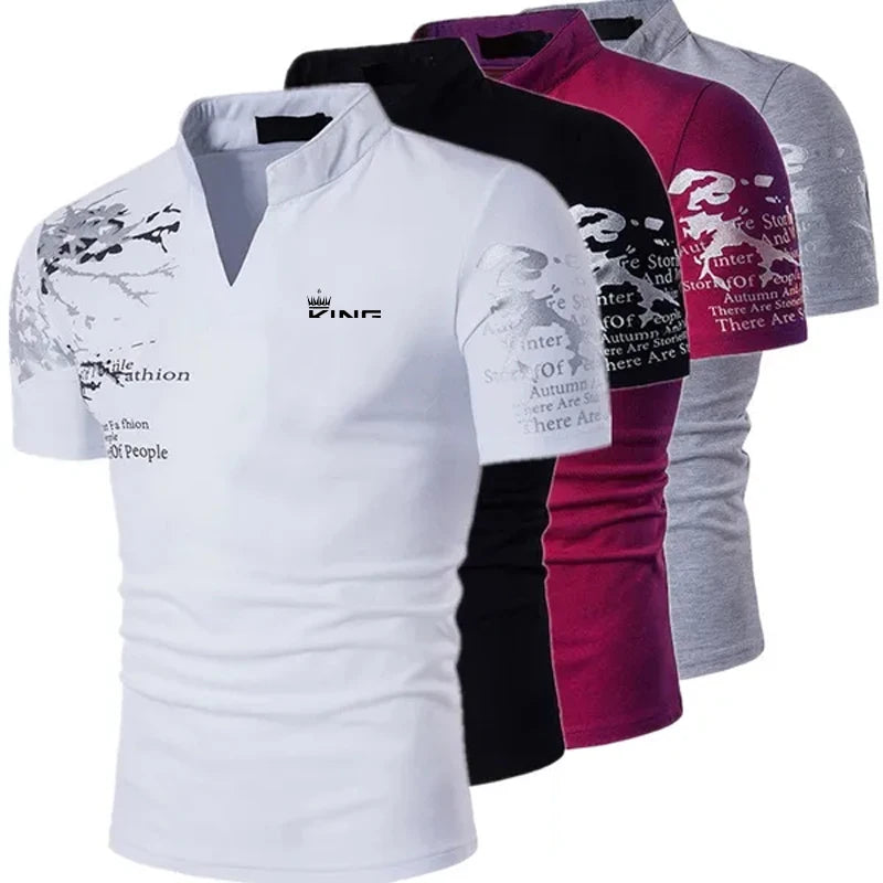 Camiseta Polo para Hombre Camisa de Golf Estampados Gráficos Cuello en V Exterior Calle Manga Corta Ropa con Estampado Moda Deportiva Streetwear de Diseñador
