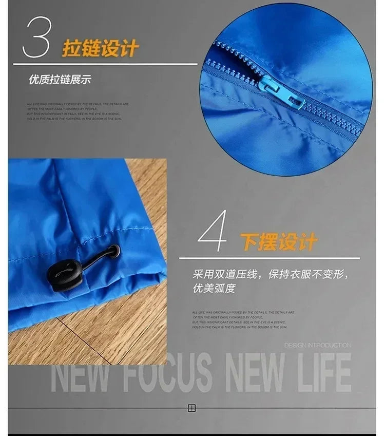 2026 model men's casual outdoor sportswear. Men's fashionable jacket, large size S-7XL model. Windproof zipper hooded jacket