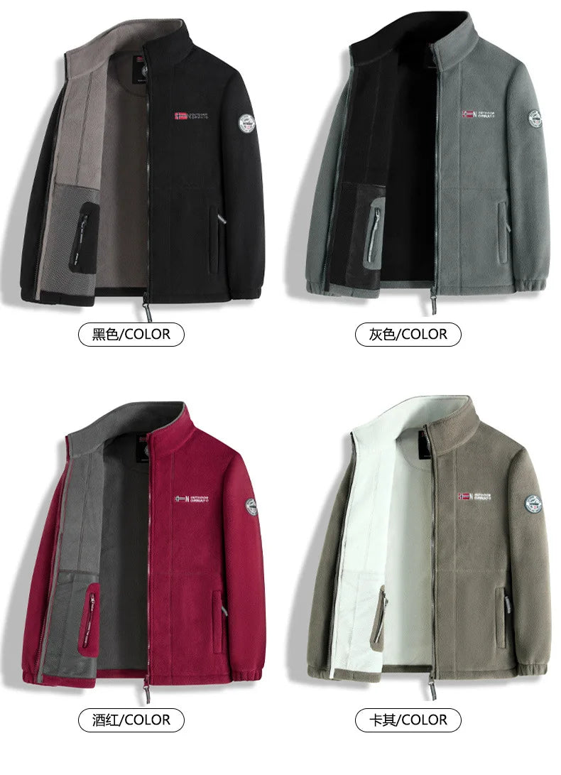 ¡Chaqueta de forro polar noruega! ¡Prenda exterior funcional a prueba de frío y de gran tamaño! Chaqueta de forro polar cálida para otoño e invierno