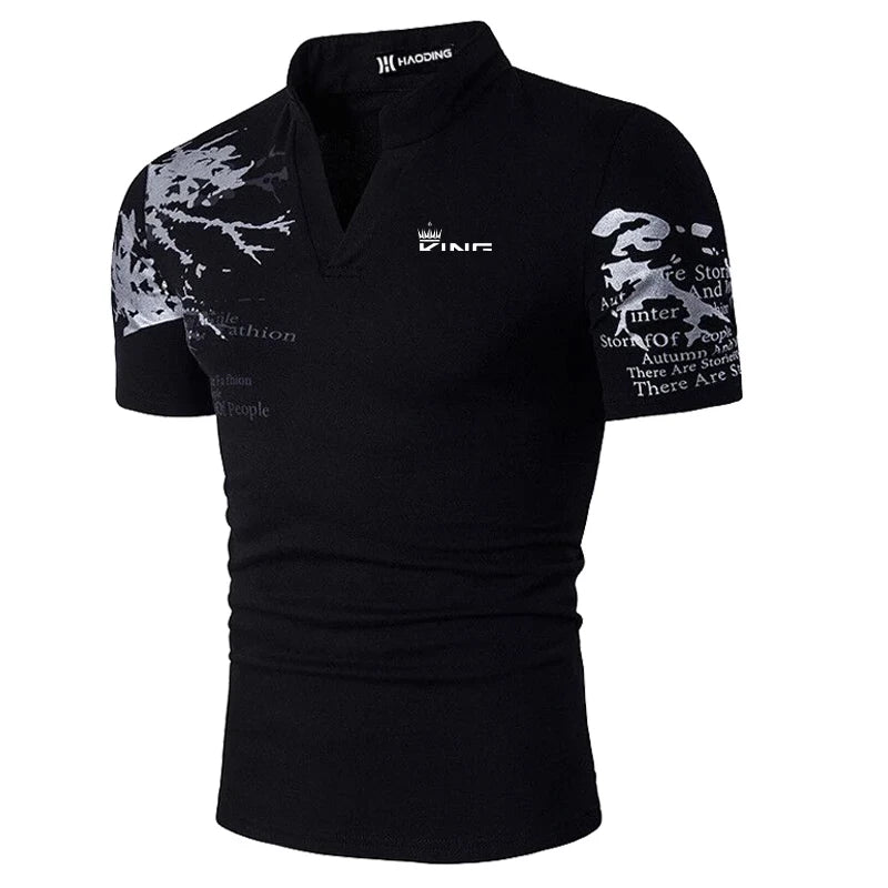 Camiseta Polo para Hombre Camisa de Golf Estampados Gráficos Cuello en V Exterior Calle Manga Corta Ropa con Estampado Moda Deportiva Streetwear de Diseñador