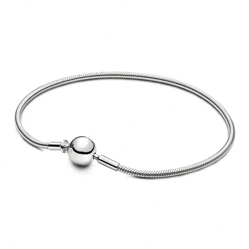925 Sterling Silver Zircon Sweet Love Heart Bracelet DIY Bead Making Fit Original Bracelets Fine Jewelry Gift