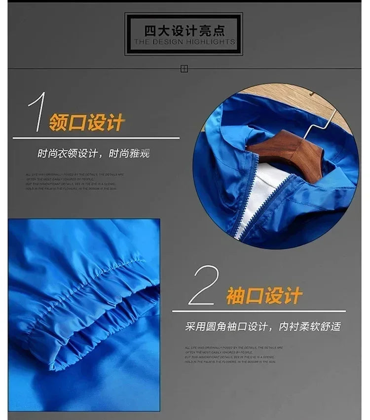 2026 model men's casual outdoor sportswear. Men's fashionable jacket, large size S-7XL model. Windproof zipper hooded jacket