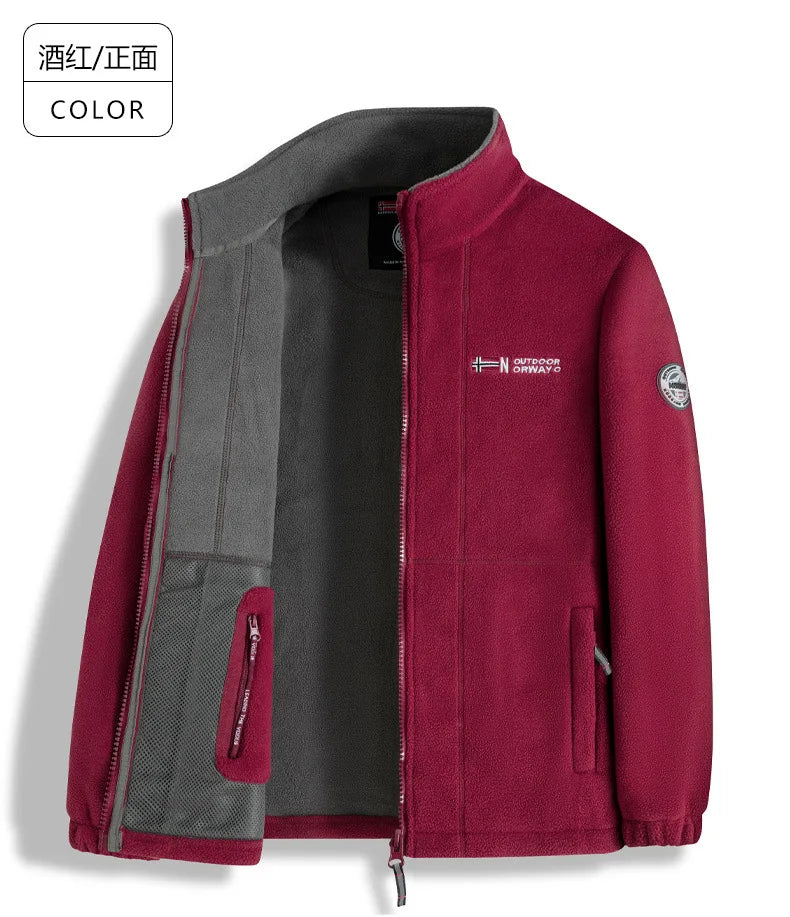 ¡Chaqueta de forro polar noruega! ¡Prenda exterior funcional a prueba de frío y de gran tamaño! Chaqueta de forro polar cálida para otoño e invierno