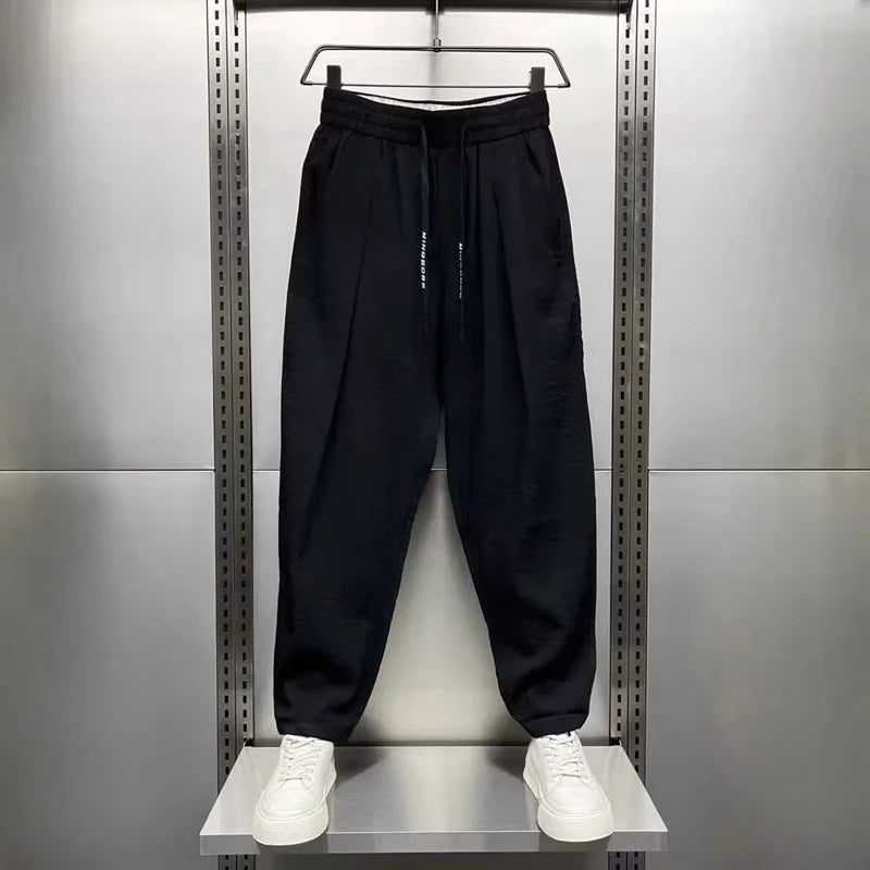 Ice Silk Men's Summer Thin Breathable Casual Pants Quick Dry Loose Harlan Pants Harlan Trousers Casual Loose Fit Summer Thin