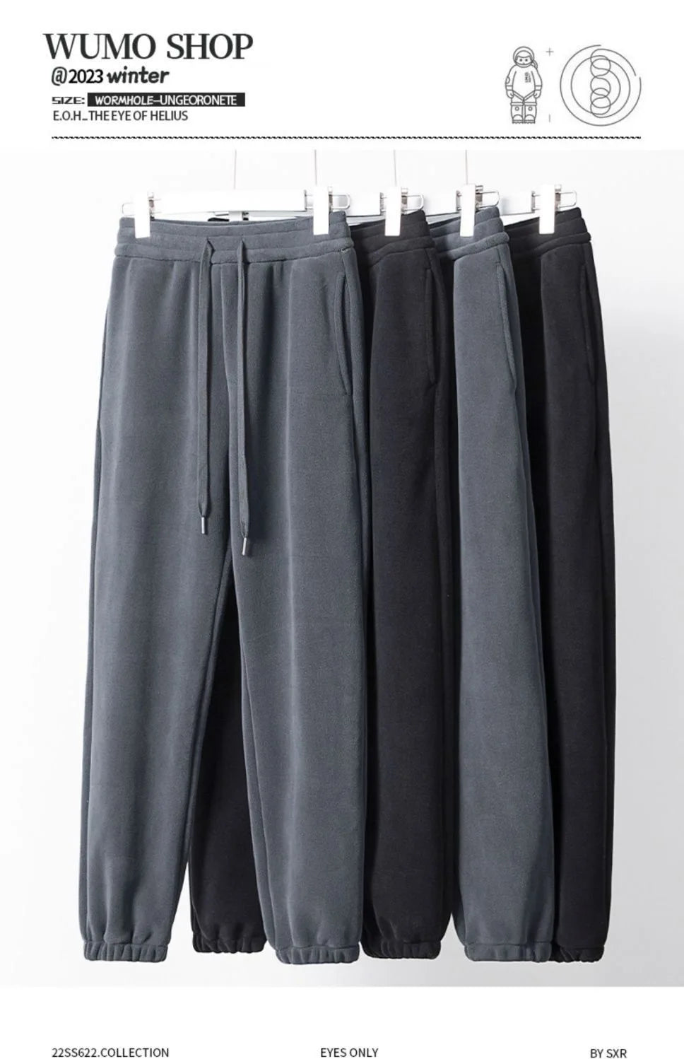 Pantalones para hombres con forro de felpa, para invierno, gruesos, duraderos, con puños, moda juvenil, ajuste suelto, talle medio-alto, pantalones largos