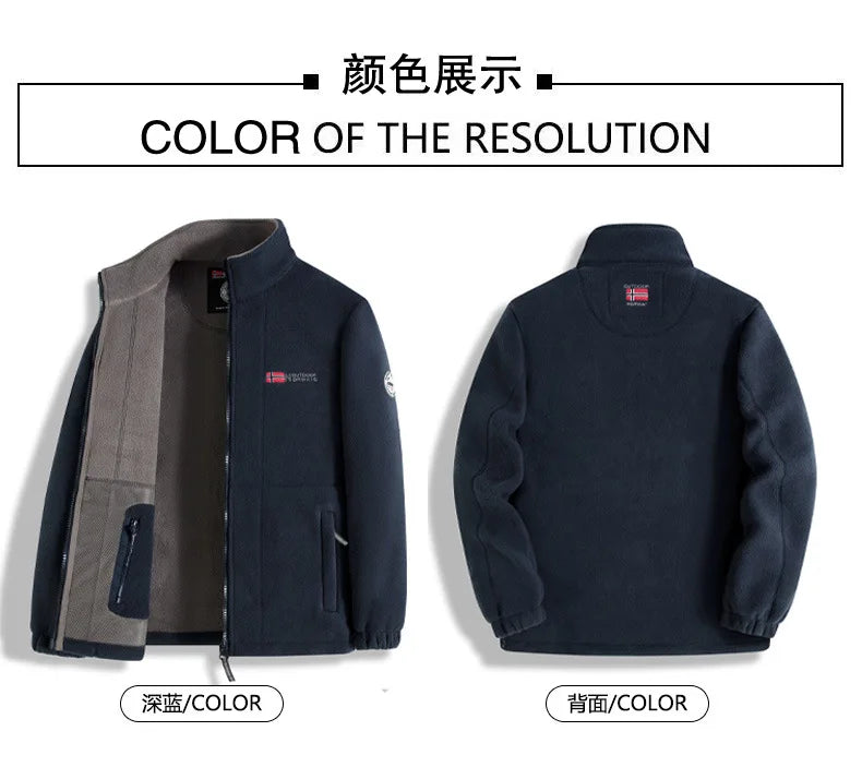 ¡Chaqueta de forro polar noruega! ¡Prenda exterior funcional a prueba de frío y de gran tamaño! Chaqueta de forro polar cálida para otoño e invierno